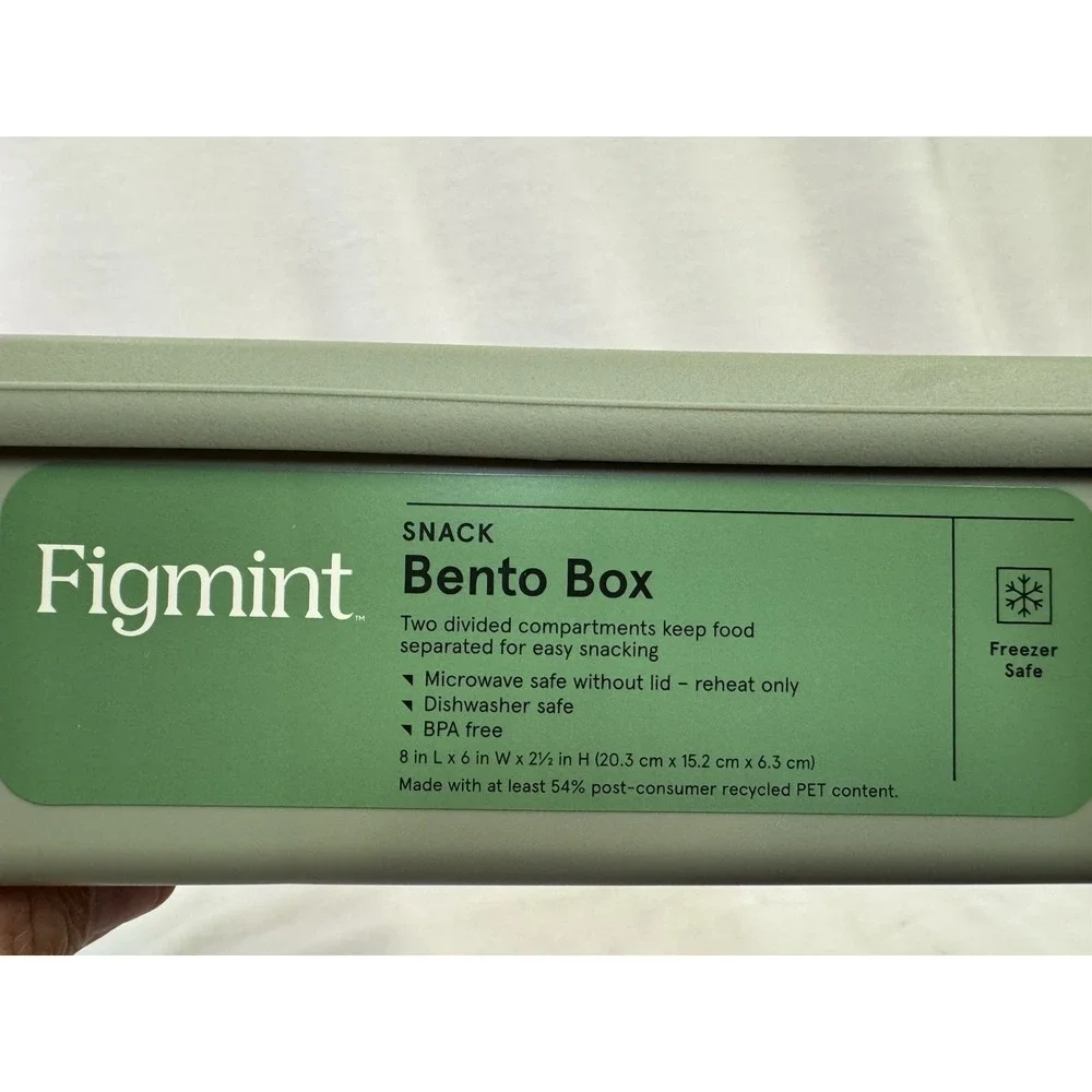 Figmint Green Snack Bento Boxes 2 Compartments Size 8